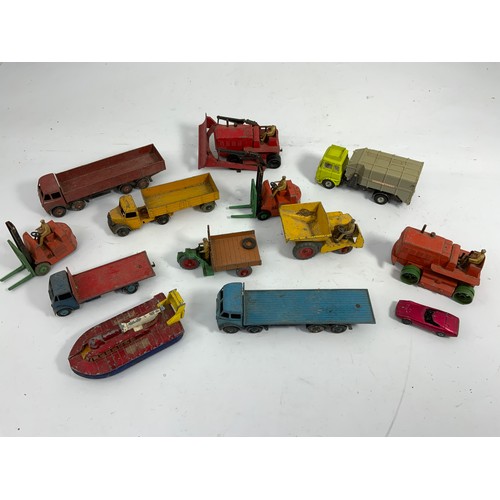 144 - DINKY SUPERTOYS, COLLECTION OF PLAYWORN MODELS, FODEN LORRY FIRST CAB, FIRST CAB FLATBED TWO TONE BL... 