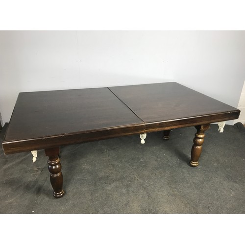 257 - QUARTER SIZE SLATE BED SNOOKER TABLE HAVING DINING TABLE TOP