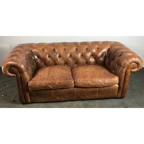 279 - LAURA ASHLEY BUTTON LEATHER CHESTERFIELD SOFA