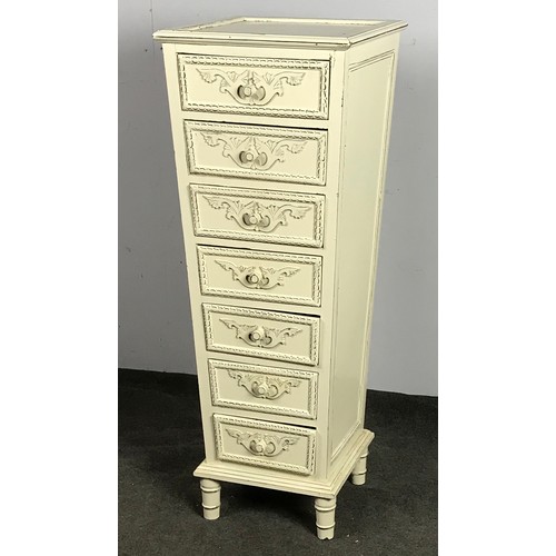 235 - TAPERING CHEST OF 7 DRAWERS, approx. 117 cm tall