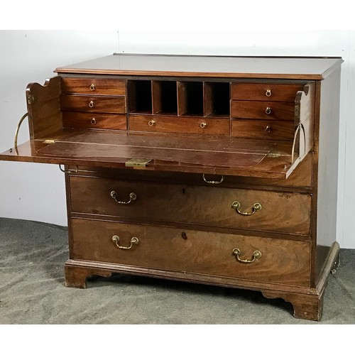 150 - GEORGE III MAHOGANY SECRETAIRE CHEST WITH PAIR OF DUMMY DRAWERS CONCEALING A FULLY FITTED INTERIOR I... 