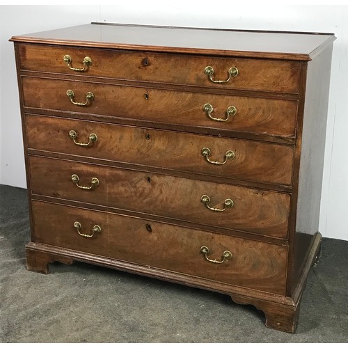 150 - GEORGE III MAHOGANY SECRETAIRE CHEST WITH PAIR OF DUMMY DRAWERS CONCEALING A FULLY FITTED INTERIOR I... 