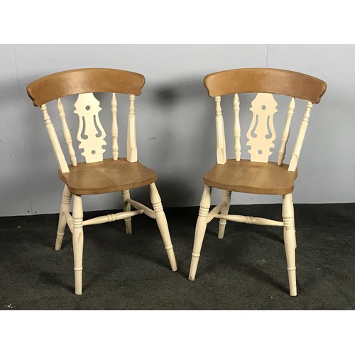 239 - PR. PIERCED SPLAT BACK KITCHEN CHAIRS