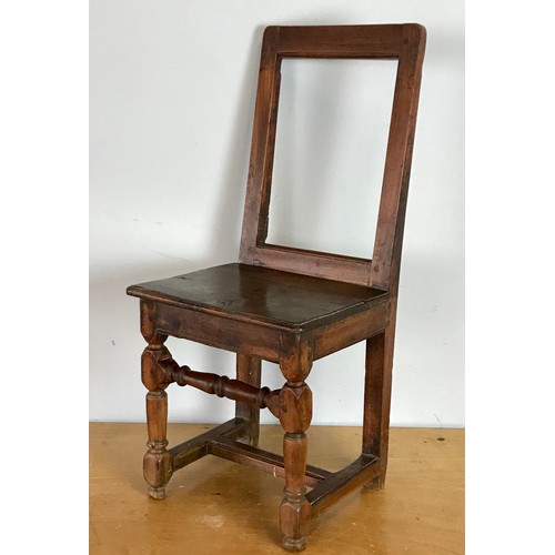 146 - ANTIQUE PLANK SEAT CHAIR