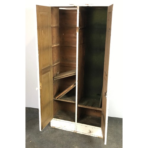 285 - PAINTED PITCH PINE CABINET / GUN CUPBOARD