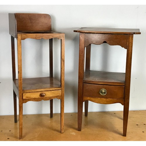 223 - UNFITTED MAHOGANY WASH STAND TOGETHER WITH MAHOGANY BEDSIDE OCCASIONAL TABLE WITH DRAWER