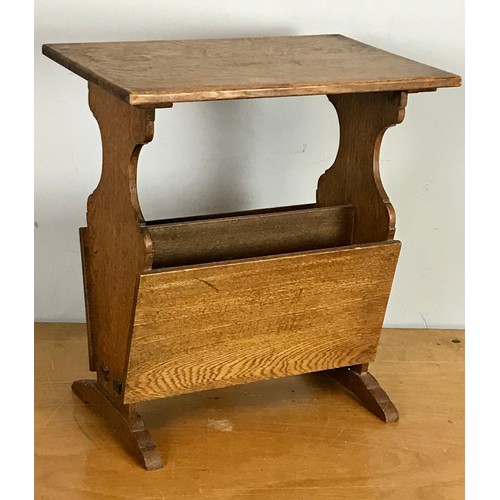 236 - OAK OCCASIONAL TABLE/MAGAZINE RACK