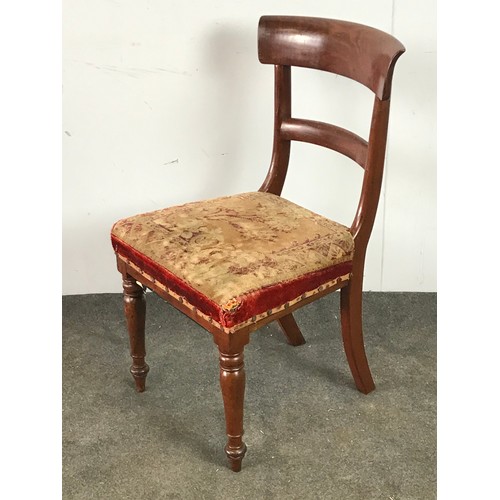 298 - SET OF 3 GEORGIAN MAHOGANY SABRE LEG DINING CHAIRS