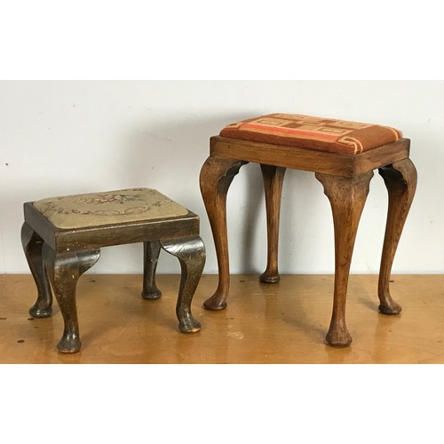 251 - 2 STOOLS WITH CABRIOLE LEGS