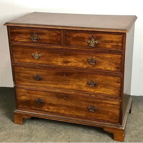 87 - GEORGIAN MAHOGANY CHEST OF 2 OVER 3 DRAWERS