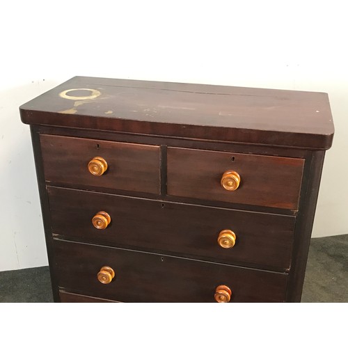 95 - VICTORIAN MAHOGANY CHEST OF 2 OVER 3 DRAWERS