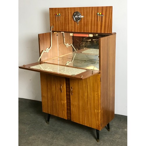 221 - LATE CENTURY COCKTAIL CABINET, APPROX 77 cm WIDE X 33 cm DEEP X 107 cm TALL (N.B. DIMENSIONS SHOWN A... 