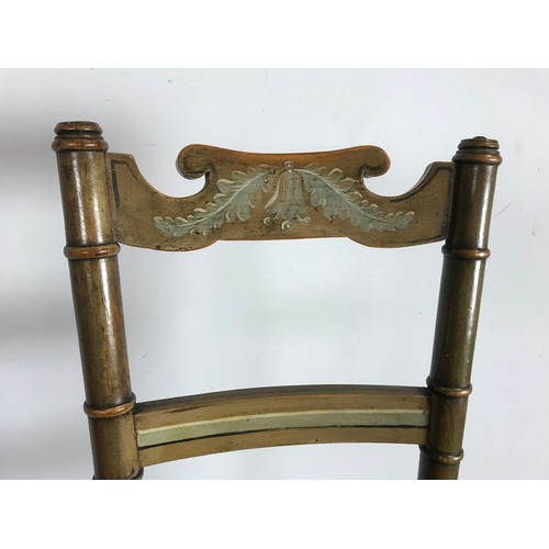 326 - GOOD VICTORIAN CHILD’S CORRECTION CHAIR WITH REMNANTS OF ORIGINAL PAINT WORK AND PAINTED TOP RAIL