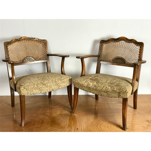 295 - PAIR OF BERGÈRE BACK BEDROOM CHAIRS