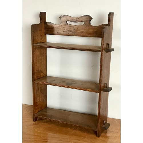 96 - OAK WALL SHELVES