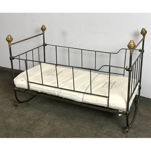 37 - VICTORIAN IRON AND BRASS BABIES CRIB