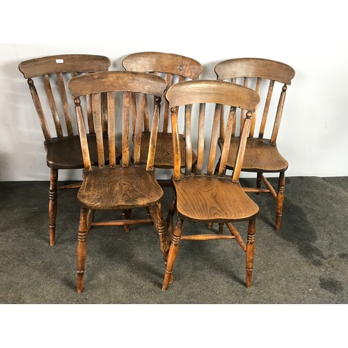 280 - SET OF 5 SPLAT BACK KITCHEN CHAIRS