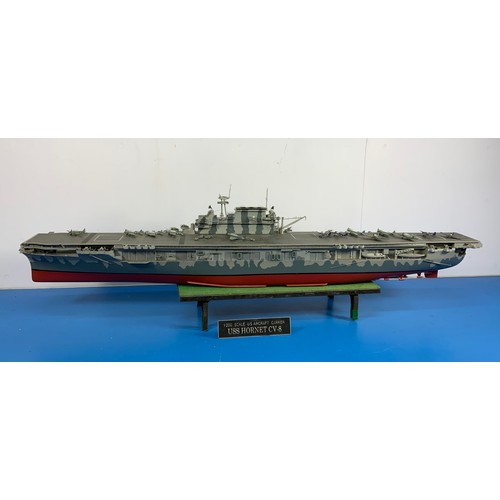 13 - RADIO CONTROL, 1/200 SCALE US AIRCRAFT CARRIER, USS HORNET CV-8, APPROX 220 cm long