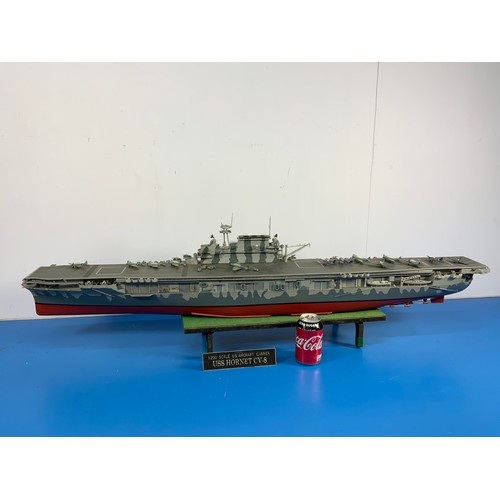 13 - RADIO CONTROL, 1/200 SCALE US AIRCRAFT CARRIER, USS HORNET CV-8, APPROX 220 cm long