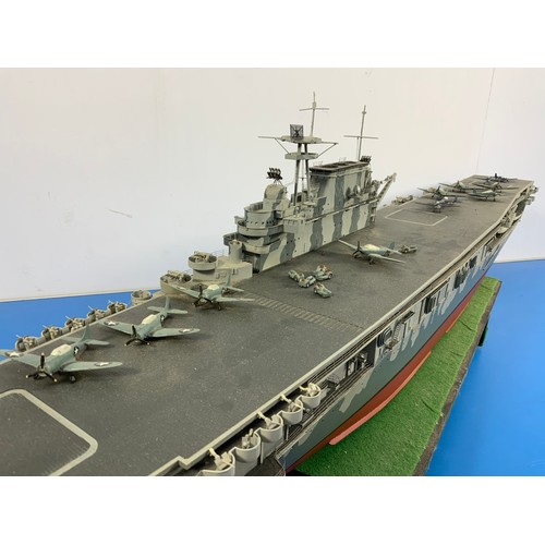 13 - RADIO CONTROL, 1/200 SCALE US AIRCRAFT CARRIER, USS HORNET CV-8, APPROX 220 cm long