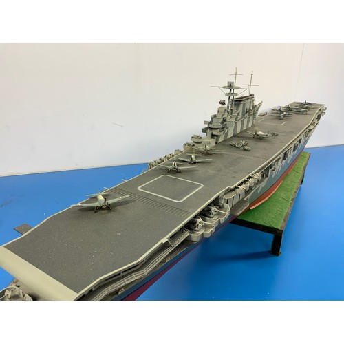 13 - RADIO CONTROL, 1/200 SCALE US AIRCRAFT CARRIER, USS HORNET CV-8, APPROX 220 cm long