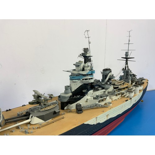 15 - RADIO CONTROLLED MODEL OF HMS RODNEY, APPROX. 108 cm LONG