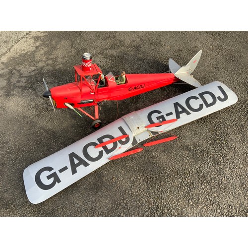 42 - RADIO CONTROLLED & SIMILAR MODEL AIRCRAFT - G-ACDJ, BASED ON TIGER MOTH, RED & GREY, OS ENGINE, APPR... 