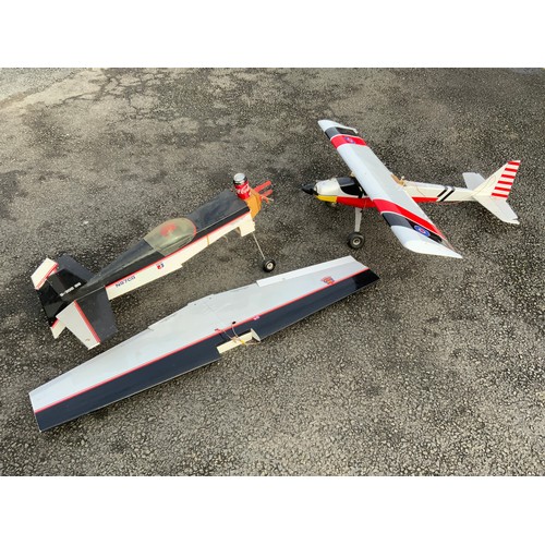 48 - RADIO CONTROLLED & SIMILAR MODEL AIRCRAFT - 2 MODELS, RED & WHITE, SOR, MG7CG.