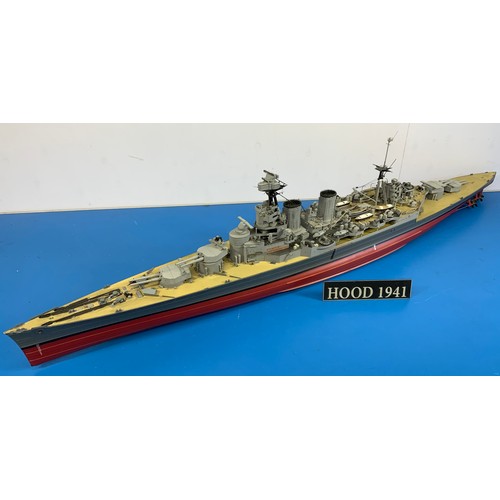 23 - RADIO CONTROLLED MODEL OF HMS HOOD, FATUBA S3004, APPROX. 130 cm LONG