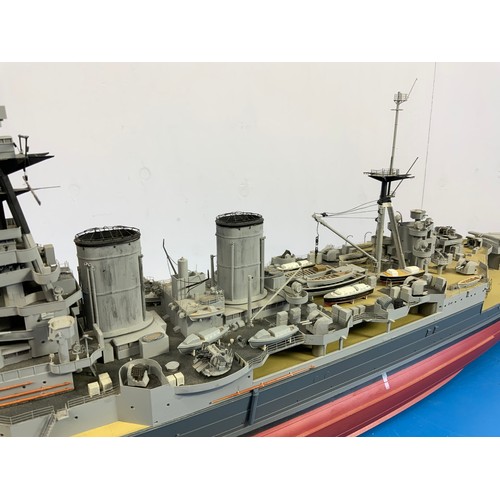 23 - RADIO CONTROLLED MODEL OF HMS HOOD, FATUBA S3004, APPROX. 130 cm LONG