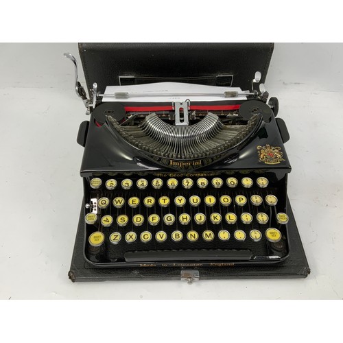 366 - IMPERIAL, THE GOOD COMPANION EARLY TYPE WRITER, MADE IN LEICESTER, ENGLAND, IN GOOD CONDITION WITH C... 