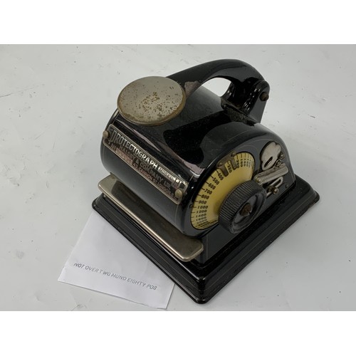 370 - VINTAGE, BANK CHEQUE OVERWRITER, A PROTECTOGRAPH MODEL H, BY HALSBY AND COMPANY IN GOOD CONDITION