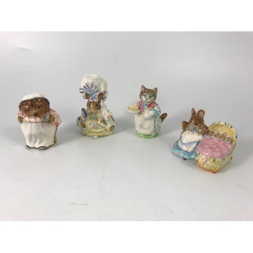 95 - COLLECTION OF BESWICK BEATRIX POTTER FIGURES TOGETHER WITH 2 HUMMEL