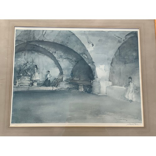 6 - FRAMED PRINT THE DUBIOUS BERNINI, 1962, BY SIR WILLIAM RUSSELL-FLINT, SIGNED TO MARGIN