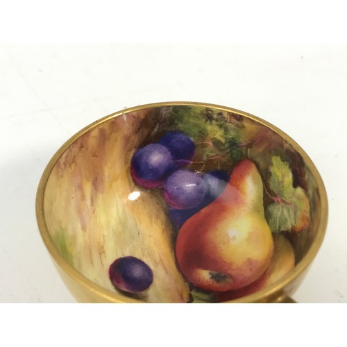 228 - ROYAL WORCESTER MINATURE HAND PAINTED CUP, A/F