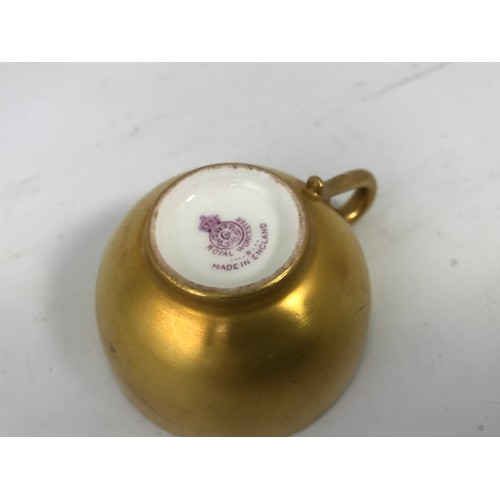 228 - ROYAL WORCESTER MINATURE HAND PAINTED CUP, A/F