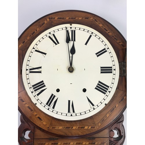 314 - INLAID TUNBRIDGE DROP DIAL WALL CLOCK