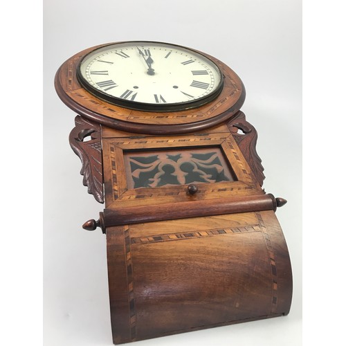 314 - INLAID TUNBRIDGE DROP DIAL WALL CLOCK