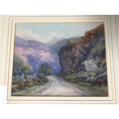 20 - WIDGERY WATER COLOUR TOGETHER WITH A PAIR OF VIVIEN BROMLEY LOCAL PRINTS