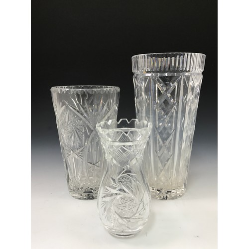 278 - 3 VARIOUS GLASS VASES