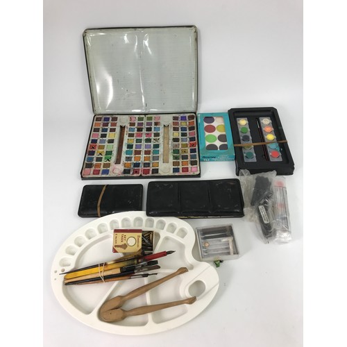 372 - MISC. PAINT TINS AND OTHER ART SUPPLIES