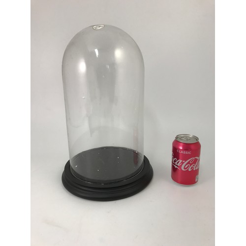 300 - LARGE GLASS DOME WITH BASE, APPROX 38CM TALL