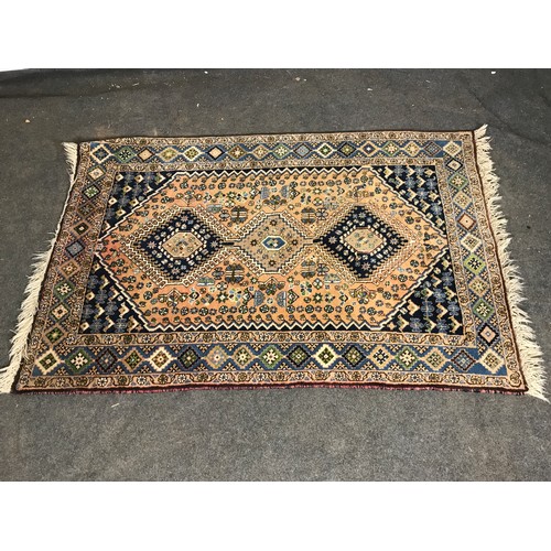 415 - BLUE GROUND RUG, APPROX 166CM LONG