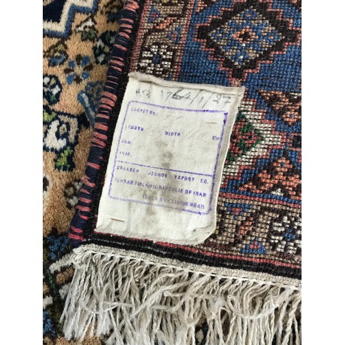 415 - BLUE GROUND RUG, APPROX 166CM LONG