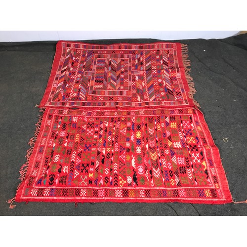 416 - PAIR OF MARSH ARAB RED GROUND RUGS, APPROX 152CM LONG