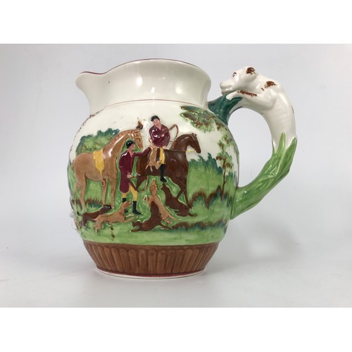 161 - JOHN PEEL HUNT JUG TOGETHER WITH SLIP WARE AND A 20TH CENTURY JUG