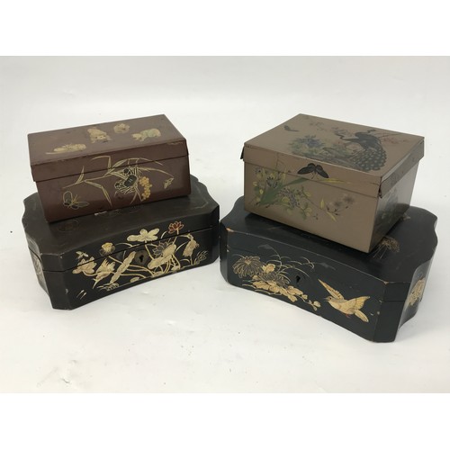 592 - MISC ORIENTAL LACQUERED BOXES