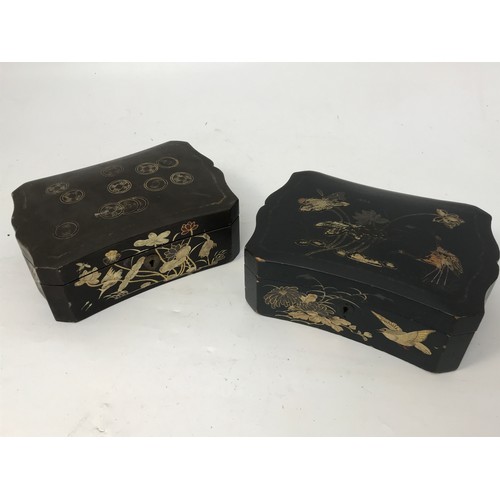 592 - MISC ORIENTAL LACQUERED BOXES