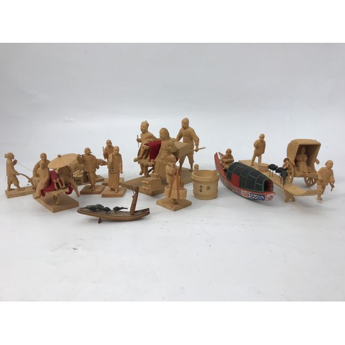 591 - COLLECTION OF ORIENTAL TREEN FIGURES