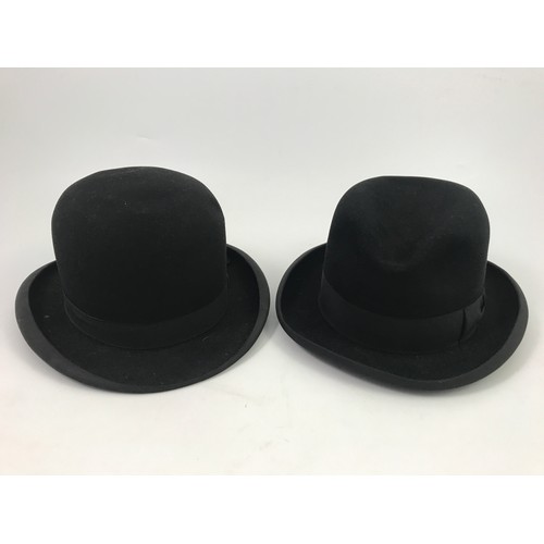 435 - GENTS BOWLER HAT AND A HOMBERG HAT